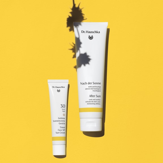 Nach der Sonne Tube und getönte Sonnencreme LSF30, Dr. Hauschka Naturkosmetik