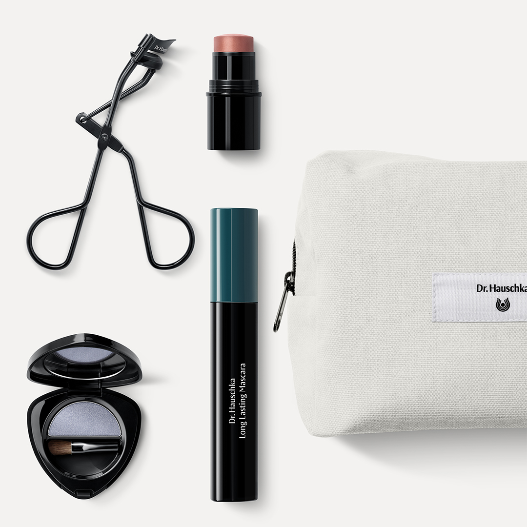 Dr. Hauschka Naturkosmetik Long Lasting Mascara, Tasche, Lidschatten, Wimpernzange