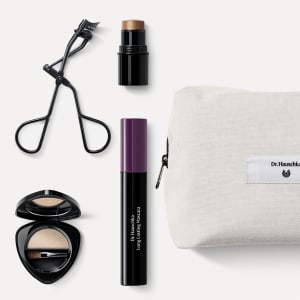 Dr. Hauschka Natural Skincare Long Lasting Mascara, curler, cream stick, eyeshadow, pouch