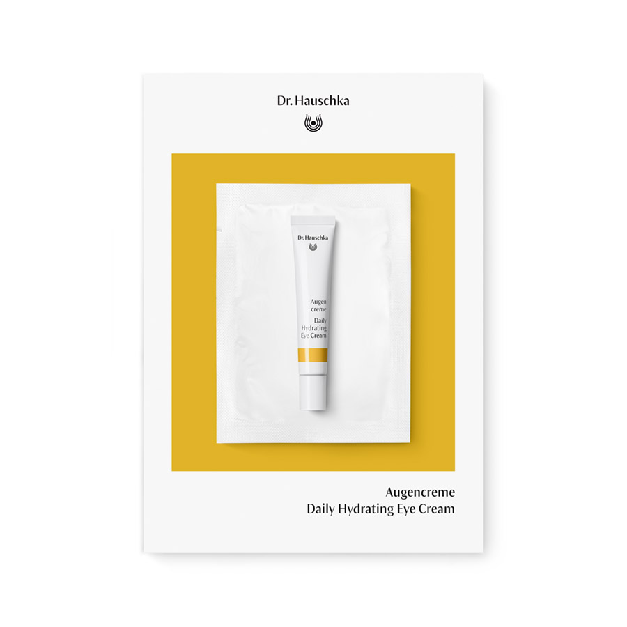White tube Daily Hydrating Eye Cream from Dr. Hauschka Natural Skincare
