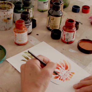 Mariken van Heugten malt Calendula-Bild