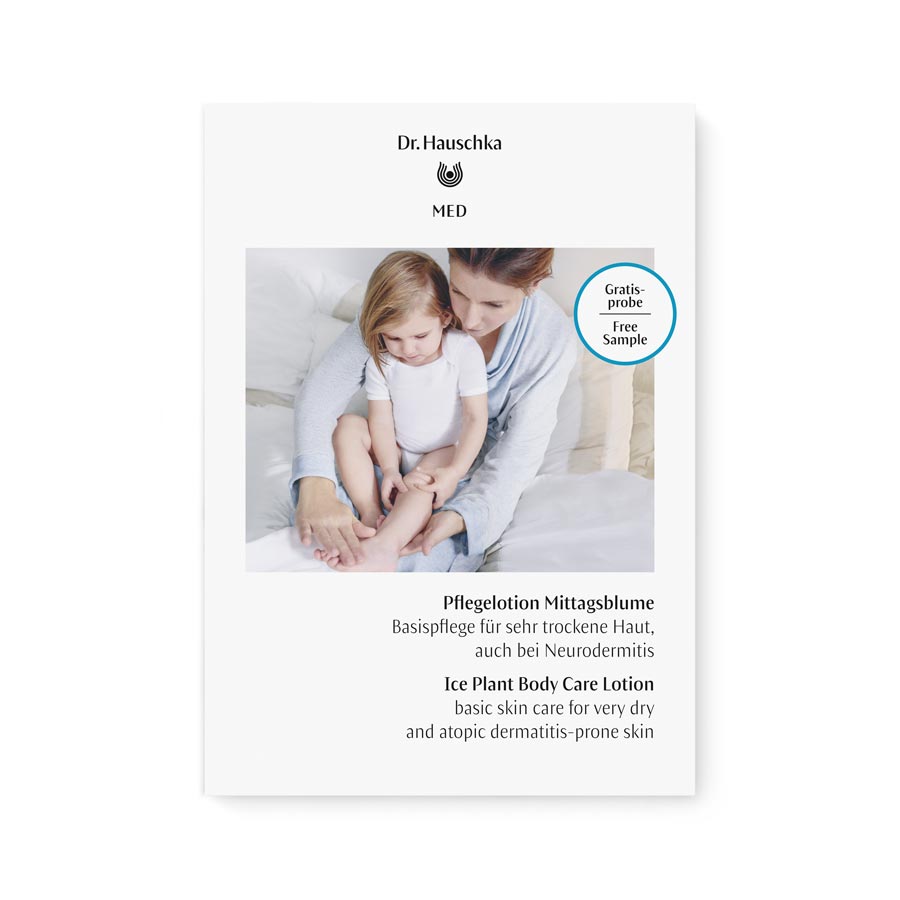 Ice Plant Body Care Lotion from Dr. Hauschka Natural Skincare, free sample with mother and child